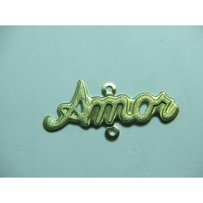 AC LATÃO ESCRITA AMOR PONTILHADOS 1 ARG CIMA 1 ARG BAIXO