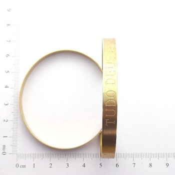 AC LATÃO BRACELETE TUDO DEUS 2 FUROS