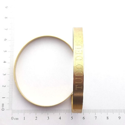 AC LATÃO BRACELETE TUDO DEUS 2 FUROS