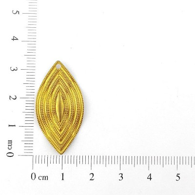 AC LATÃO NAVETE ONDULADA LINHAS BOLINHA 1 FURO