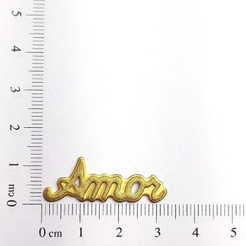 AC LATÃO ESCRITA AMOR PONTILHADOS S/ ARG