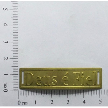 AC LATÃO PLACA PULS 51MM ABL DEUS É FIEL 2 FUROS