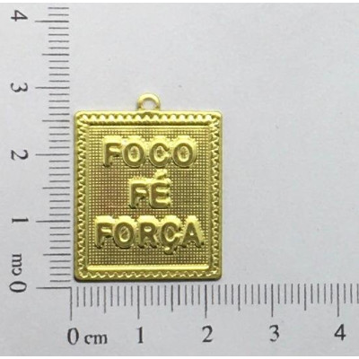AC LATÃO PLACA FOCO, FORÇA, FÉ FORÇA TXT 1 ARG