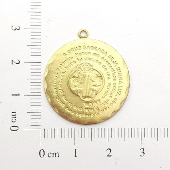 AC LATÃO MEDALHA ORAÇÃO CRUZ SAGRADA 1 ARG