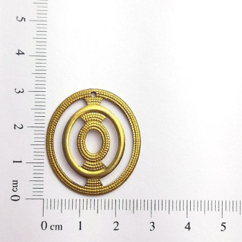 AC LATÃO OVAL TRIPLO VZD LISO E TXT 1 FURO