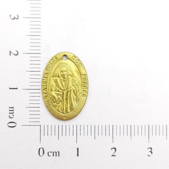 AC LATÃO OVAL IRMÃ DULCE 1 FURO