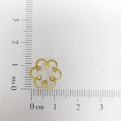 AC LATÃO FLOR TXT RISCO P/PEDRA 8MM