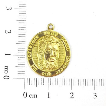 AC LATÃO OVAL FACE DE CRISTO