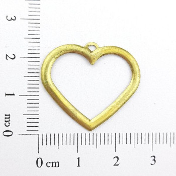 AC LATÃO CORAÇÃO G 25MM LISO VZD S/ ARG