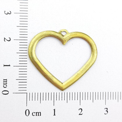 AC LATÃO CORAÇÃO G 25MM LISO VZD S/ ARG