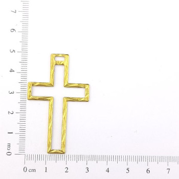 AC LATÃO CRUZ G TXT MADEIRA VZD 1 FURO