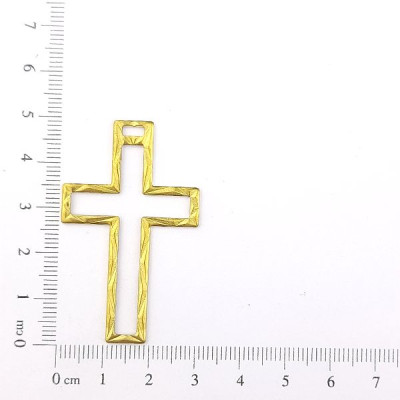 AC LATÃO CRUZ G TXT MADEIRA VZD 1 FURO