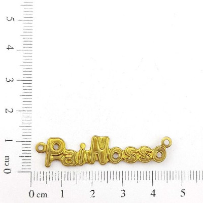 AC LATÃO ESCRITA PAI NOSSO RESINA 2 ARG