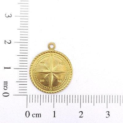 AC LATÃO BÚSSOLA ROSA DOS VENTOS M 20MM 1 ARG