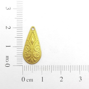 AC LATÃO GOTA M TXT GEOMETRICA 1 FURO