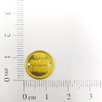 AC LATÃO REDONDO P MEU SANTO É FORTE 2 FUROS