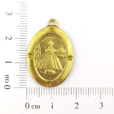 AC LATÃO MEDALHA VIRGEM DE CHAPI PEDRA 1 ARG