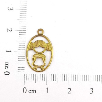 AC LATÃO OVAL VZD MENINA 1 ARG