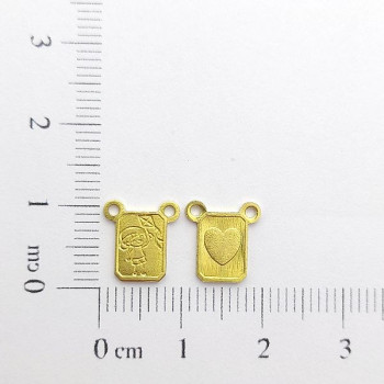 AC LATÃO MINI ESCAPULÁRIO MENINO FRENTE VERSO