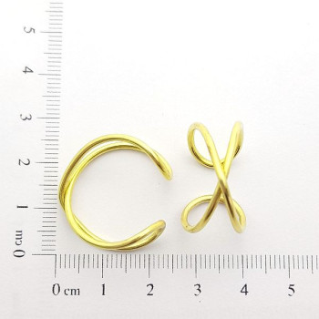 AC LATÃO ANEL REGULAVÉL FIO DUPLO INFINITO