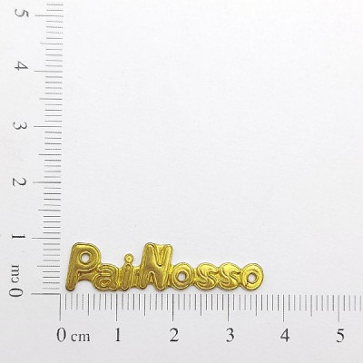 AC LATÃO ESCRITA PAI NOSSO RESINA S/ ARG