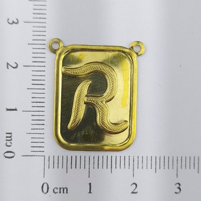 AC LATÃO PLACA LISA LETRA R 2 ARG