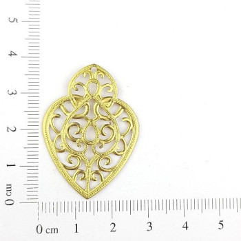 AC LATÃO GOTA CORAÇÃO 38MM VZD 1 FURO