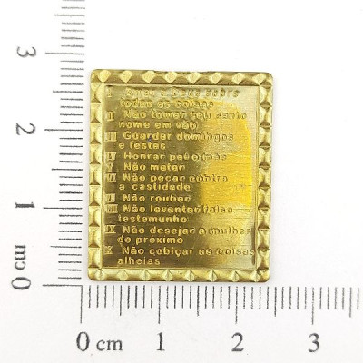 AC LATÃO PLACA DEZ MANDAMENTOS S/ ARG