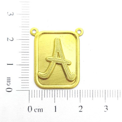 AC LATÃO PLACA LISA LETRA A 2 ARG