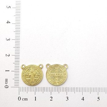 AC LATÃO ESCAPULÁRIO P SÃO BENTO FRENTE E VERSO