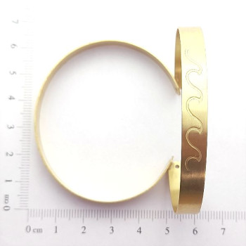 AC LATÃO BRACELETE ONDA DO MAR 2 FUROS