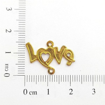 AC LATÃO ESCRITA LOVE RESINA 1 ARG CIMA 1 ARG BAIXO