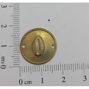 AC LATÃO REDONDO 16,5MM BÚZIOS BORDA 2 FUROS