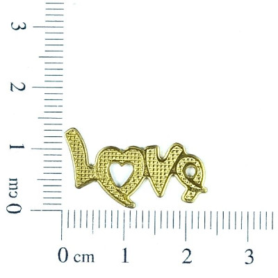 AC LATÃO ESCRITA LOVE PONTILHADOS S/ ARG