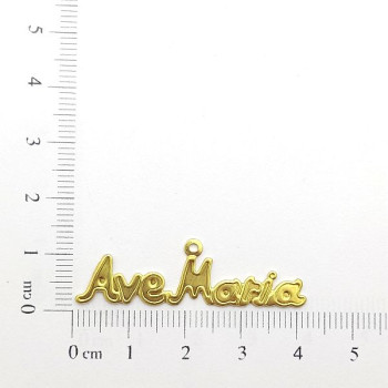 AC LATÃO ESCRITA AVE MARIA RESINA 1 ARG