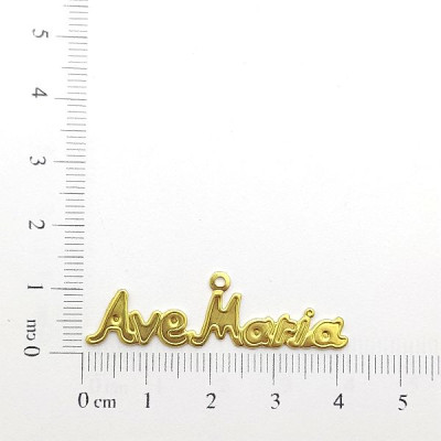 AC LATÃO ESCRITA AVE MARIA RESINA 1 ARG