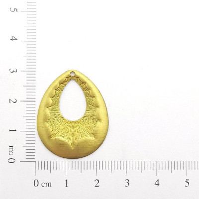 AC LATÃO GOTA LISO E RAIOS 1 FURO