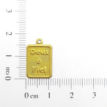 AC LATÃO RETANGULO DEUS É FIEL 1 ARG