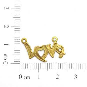 AC LATÃO ESCRITA LOVE RESINA 2 ARG