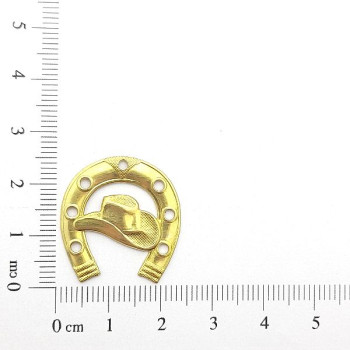 AC LATÃO FERRADURA M CHAPÉU COWBOY 1 FURO