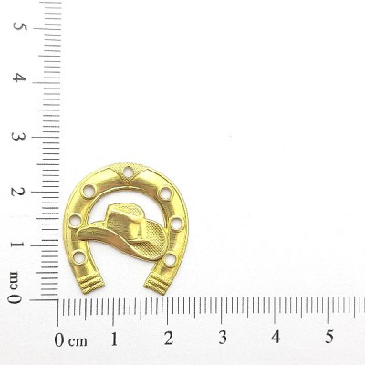 AC LATÃO FERRADURA M CHAPÉU COWBOY 1 FURO