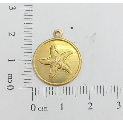 AC LATÃO REDONDO 16,5MM ESTRELA DO MAR 1 ARG