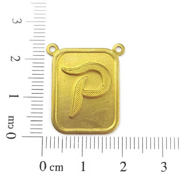 AC LATÃO PLACA LISA LETRA P 2 ARG