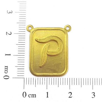 AC LATÃO PLACA LISA LETRA P 2 ARG