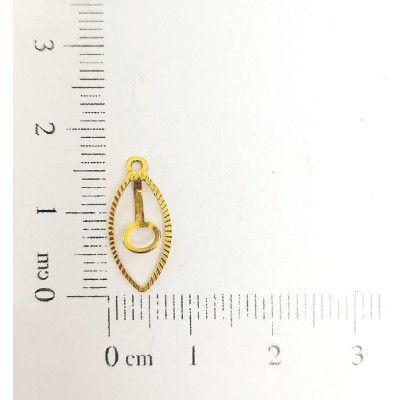 AC LATÃO NAVETE RISCADA  ZIRCÔNIA 8MM 1 ARG