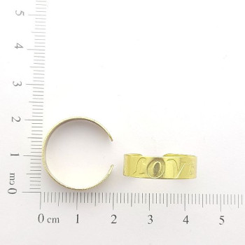 AC LATÃO ANEL REGULAVÉL FINO LOVE 2 FUROS