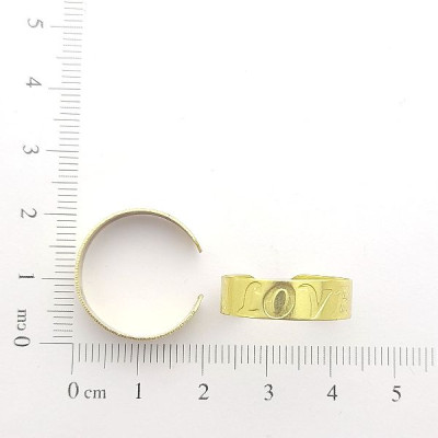 AC LATÃO ANEL REGULAVÉL FINO LOVE 2 FUROS