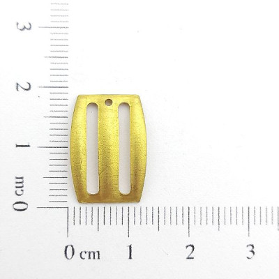 AC LATÃO RETANGULO LISO 2 VZD CURVADO 1 FURO