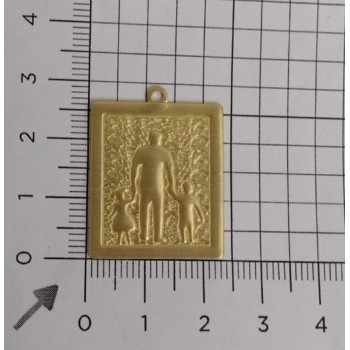 AC LATÃO PLACA 29MM PAI, FILHO E FILHA 1 ARG