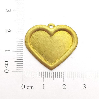 AC LATÃO CORAÇÃO G 25MM LISO BORDA 1 ARG